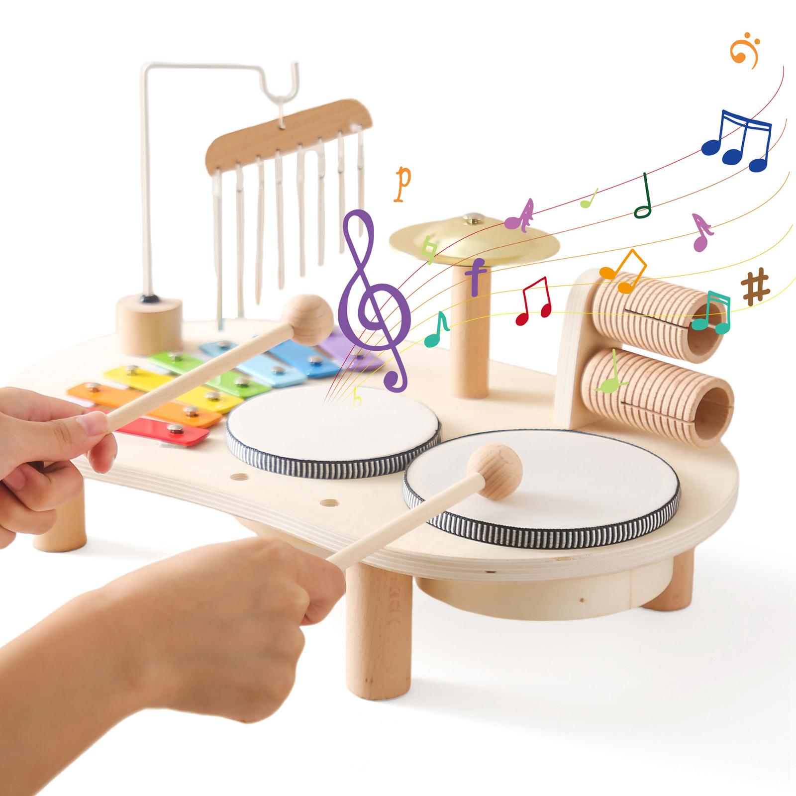 Kids Toys Xylophone - Ksilofon Davul Seti Öğrenme Oyuncağı El-Göz