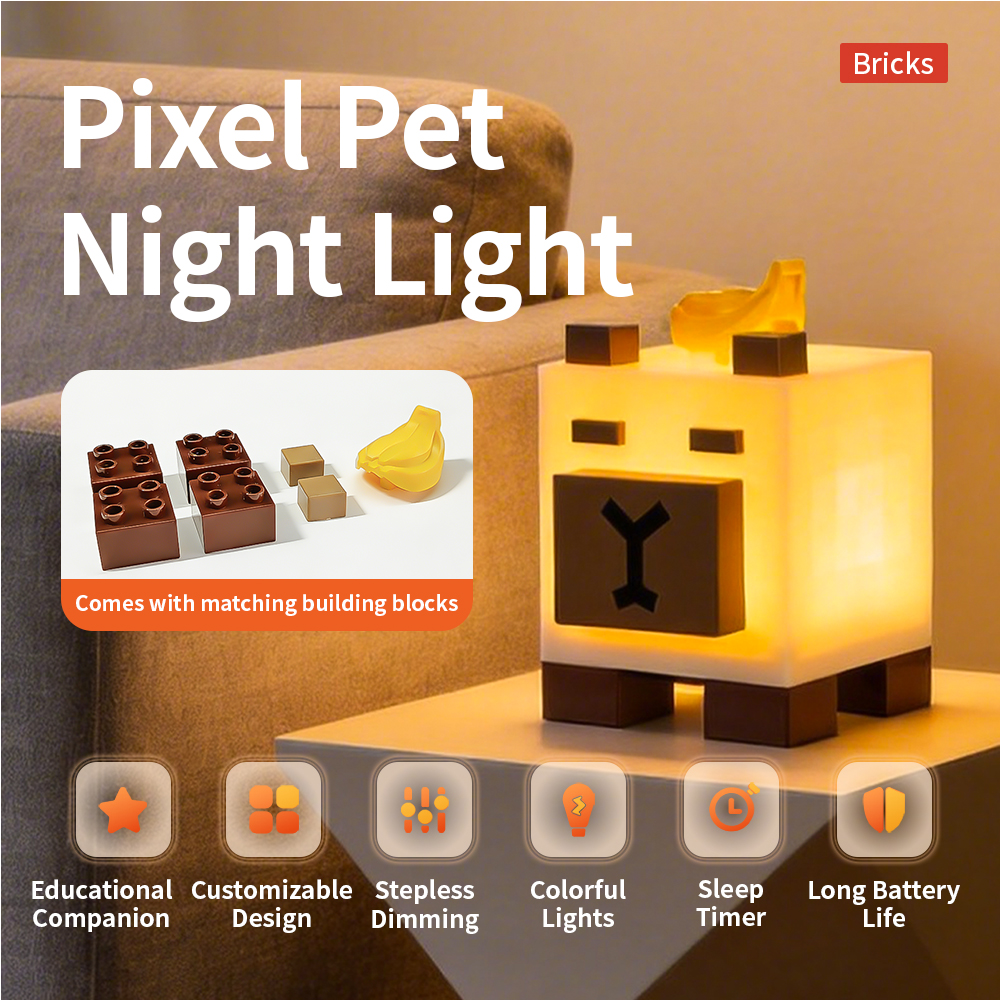 Kids Toys Bd - Capybara Piksel Pet Gece Lambası oyuncak