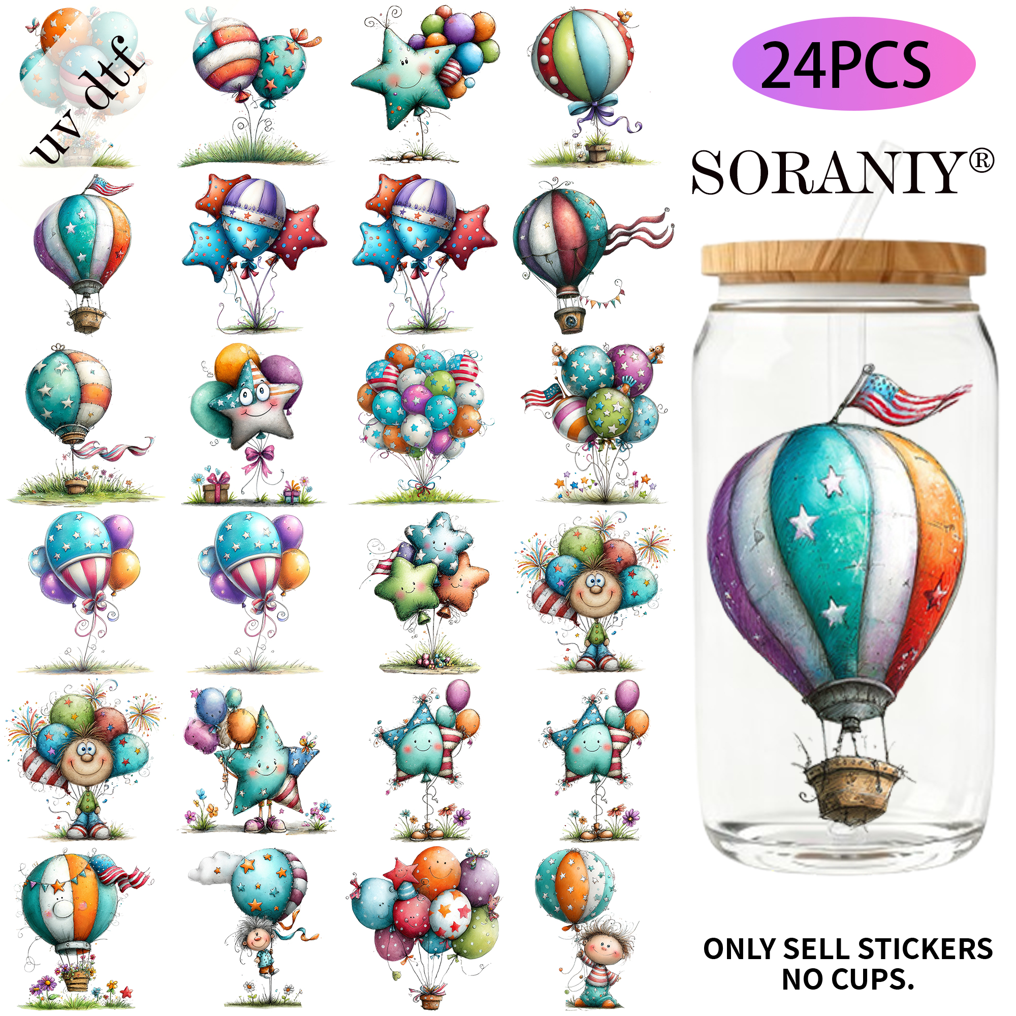 Water Balloon Set - 24 Adet/Set Suluboya 4 Temmuz Balon