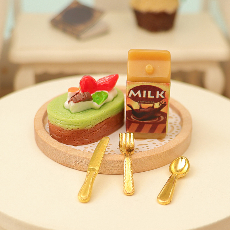 Kids Toys Kitchen - 1 takım 1:12 Dollhouse minyatür kek