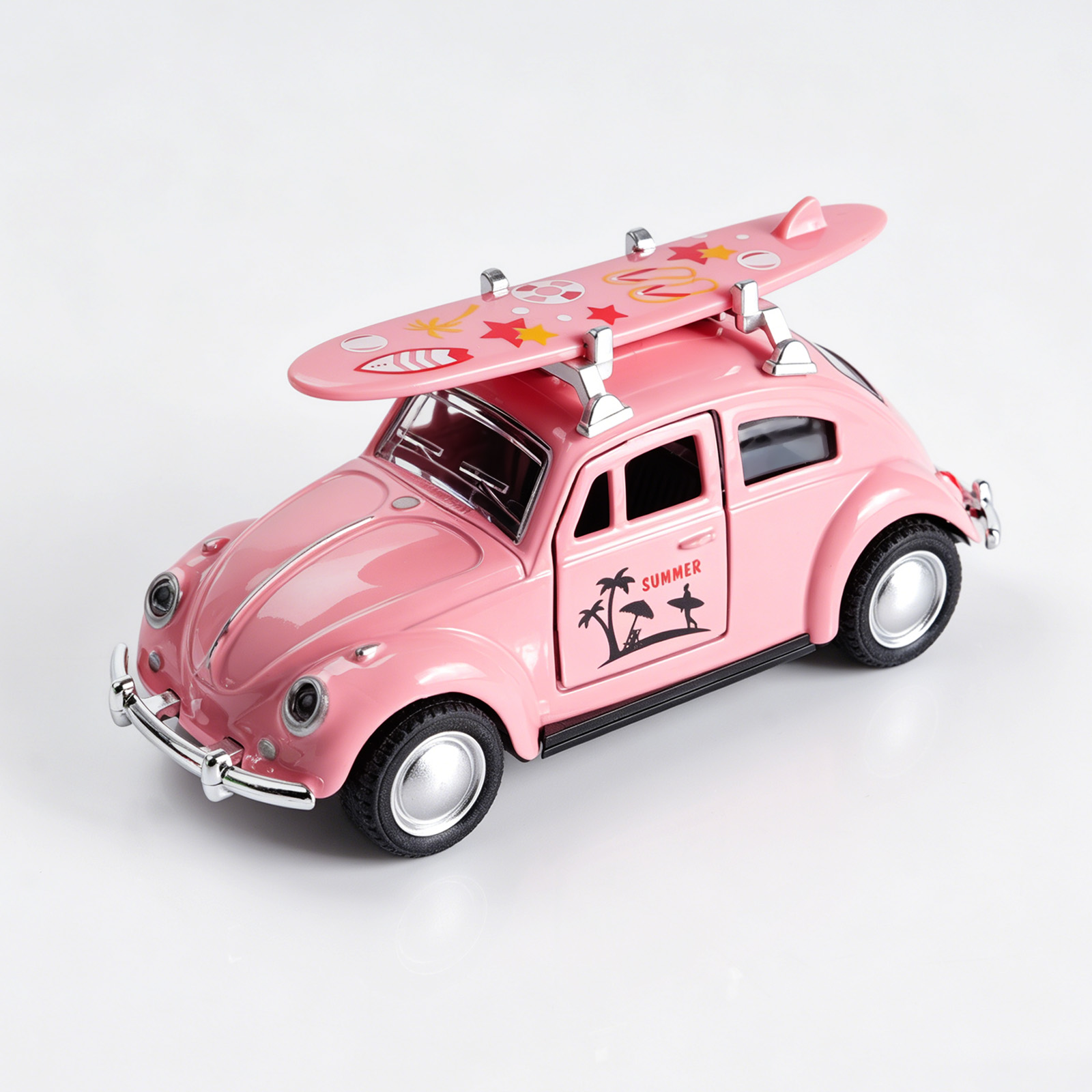 Kids Toys Young - 1:36 Pembe Volkswagen Beetle Döküm Araba,