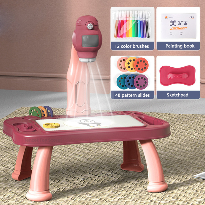 Learning Tablet Kids - Akıllı projektör çocuklar boyama masa seti