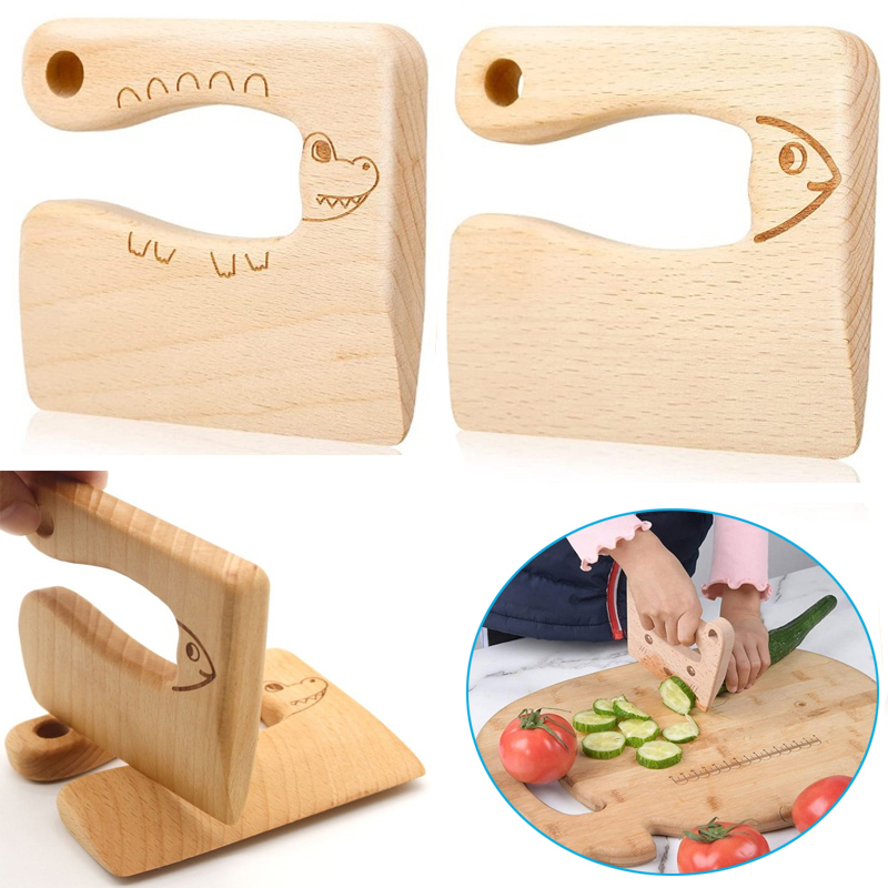 Kids Toys Kitchen - Ahşap çocuklar bıçak pişirme oyuncakları simülasyon