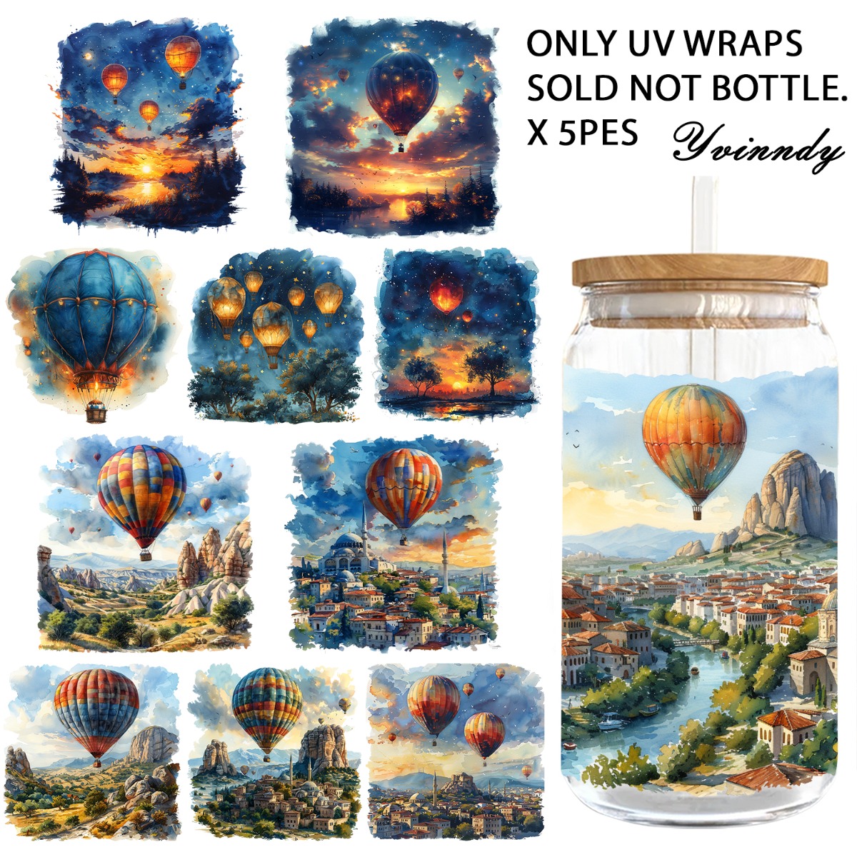 Water Balloon Set - 5'li Paket 16OZ UV DTF DIY