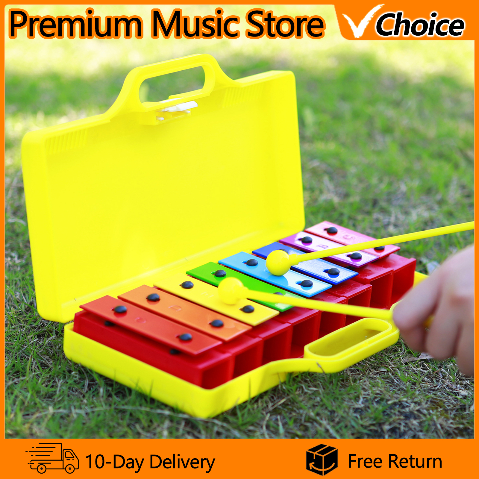 Kids Toys Xylophone - 8 Nota Ksilofon El Çan Renkli