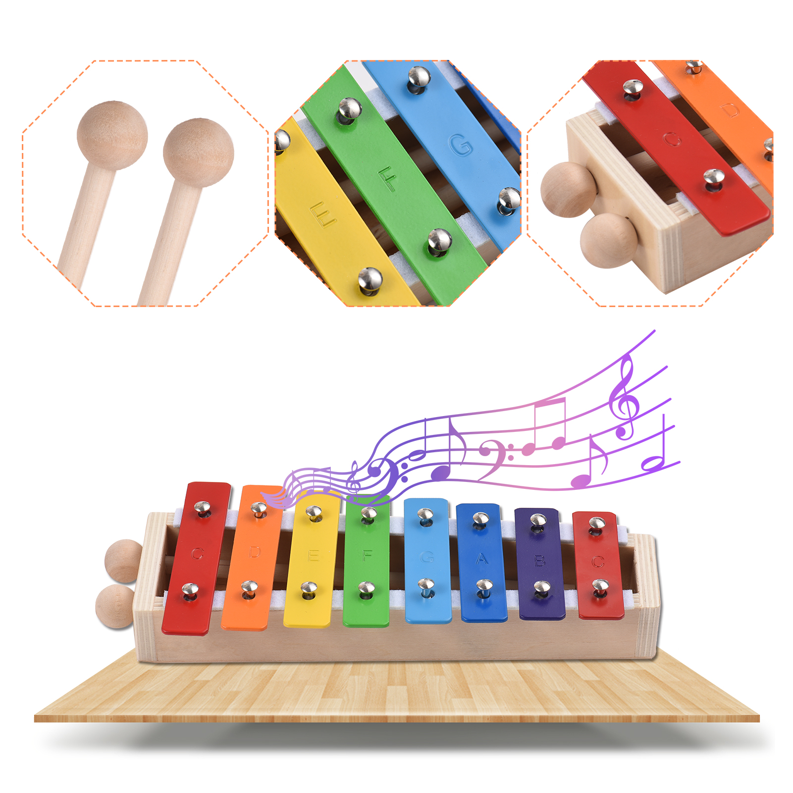 8 tuşları ile kompakt boyutu k - Kids Toys Xylophone incelemesi ve fiyatı